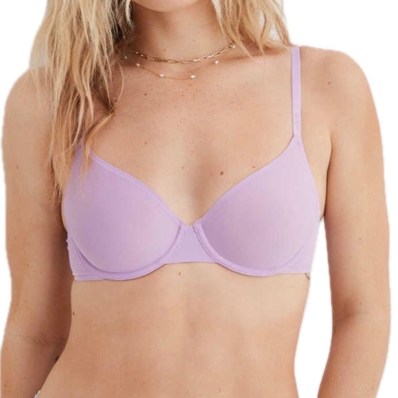 New Aerie SMOOTHEZ Microfiber Underwire Unlined Bra Lavender Lake Size 36C - Picture 1 of 16